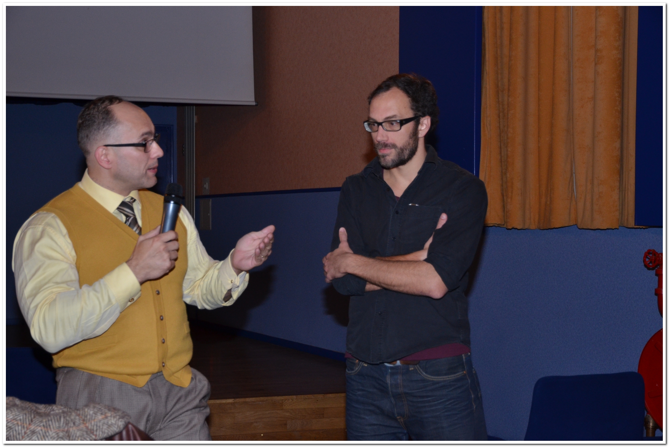 Stéphane Chaudesaigues et Pascal Bagot lors de la projection