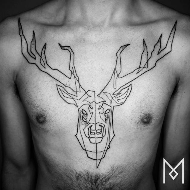 des tatouages en une seule ligne continue